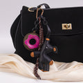 Leather Bear Bag Charm Donut Miu-style Keychain