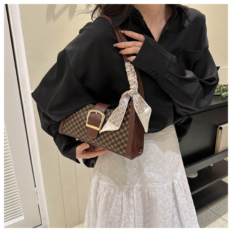 Silk Scarf Printed Crossbody Bag